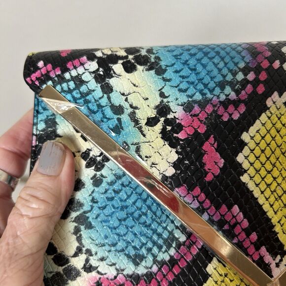 Aldo Wristlet Multicolor PUC Y2K Retro Style 90’s Faux Snakeskin Street style - Picture 4 of 10